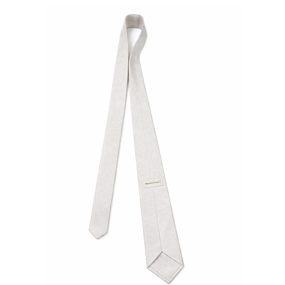 Pronto Uomo 100% Silk Silver Tie Textured Woven Classic 57x3.5